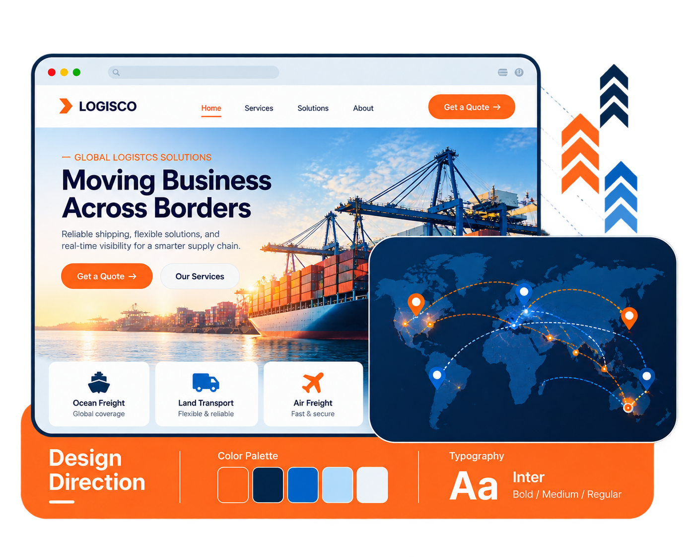 Hồ sơ thiết kế hệ thống website chuẩn mực JulesX: Bản thảo giao diện doanh nghiệp, định hướng màu sắc typography và bản đồ liên kết toàn cầu